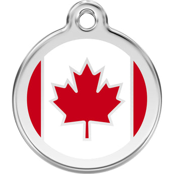 Red Dingo Canadian Flag Pet ID Dog Tags