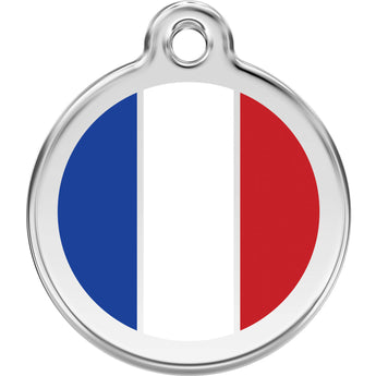 Red Dingo French Flag Pet ID Dog Tags