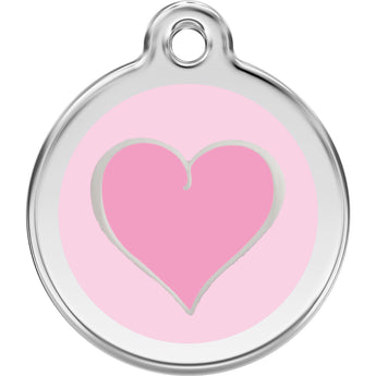 Red Dingo Pink Heart Pet ID Dog Tags