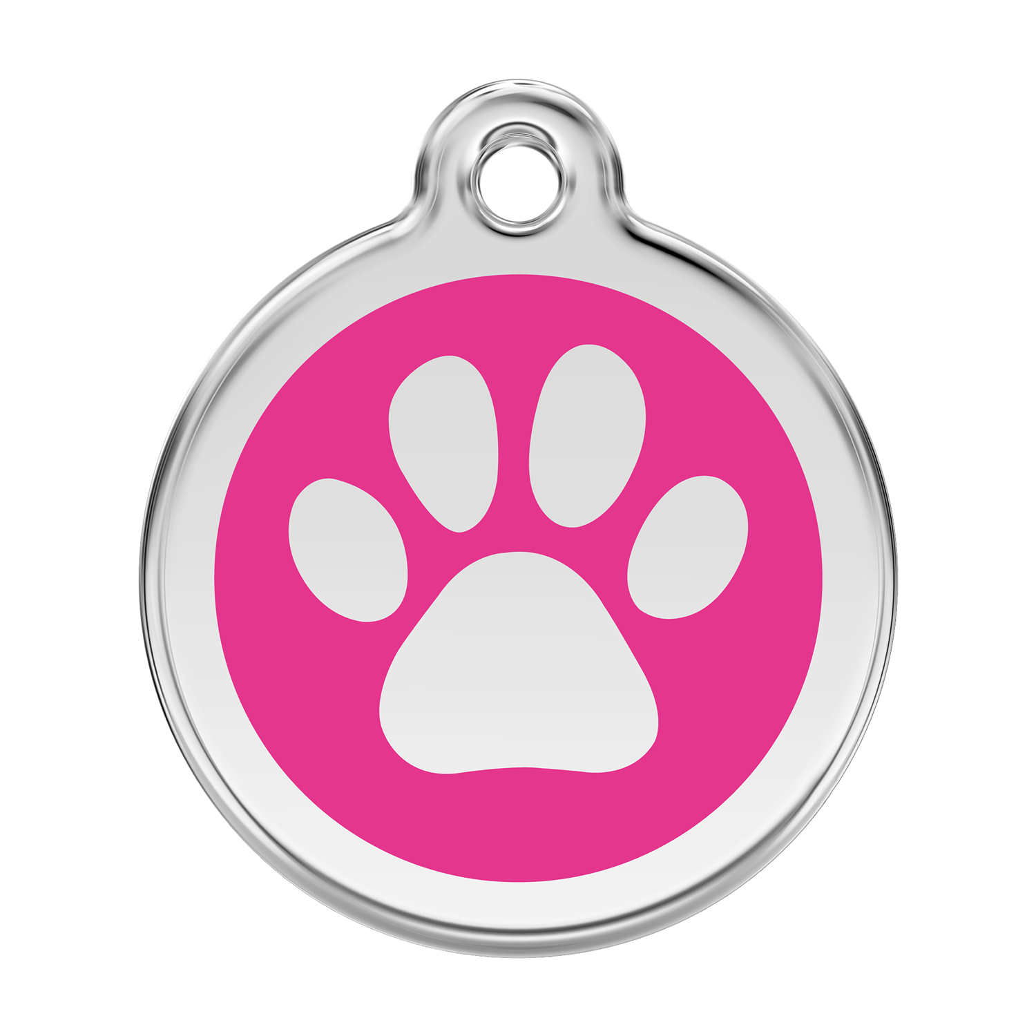 Red Dingo Personalized Paw Print Hot Pink Large Pet ID Dog Tag