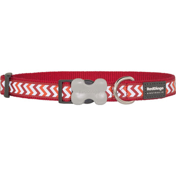 Reflective Ziggy Red Dog Collar