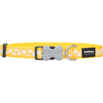 Yellow w/White Dots Dog Collar