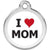Red Dingo I Love Mom Pet ID Tag