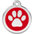 Red Dingo Paw Print Pet ID Dog Tags