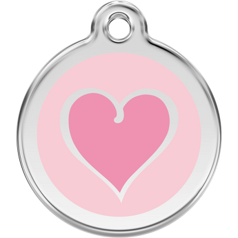 Red Dingo Pink Heart Pet ID Dog Tags