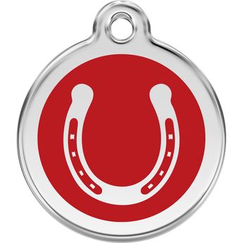 Red Dingo Horse Shoe Pet ID Dog Tags