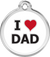 Red Dingo I Love Dad Pet ID Tag