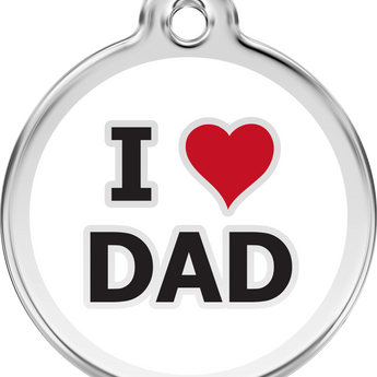 Red Dingo I Love Dad Pet ID Tag