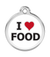Red Dingo I love Food Pet ID Tag