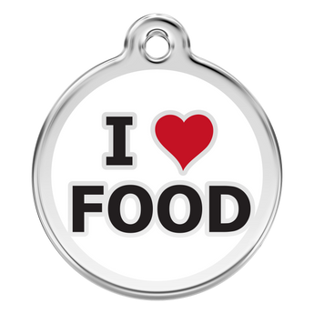 Red Dingo I love Food Pet ID Tag