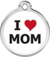 Red Dingo I Love Mom Pet ID Tag