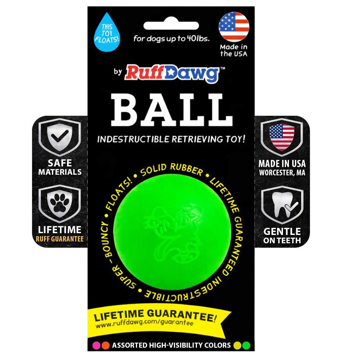 Squeaky Ball Ruff Ruff Dawg Ball Lifetime Guaranteed Dog Toy – DogTuff