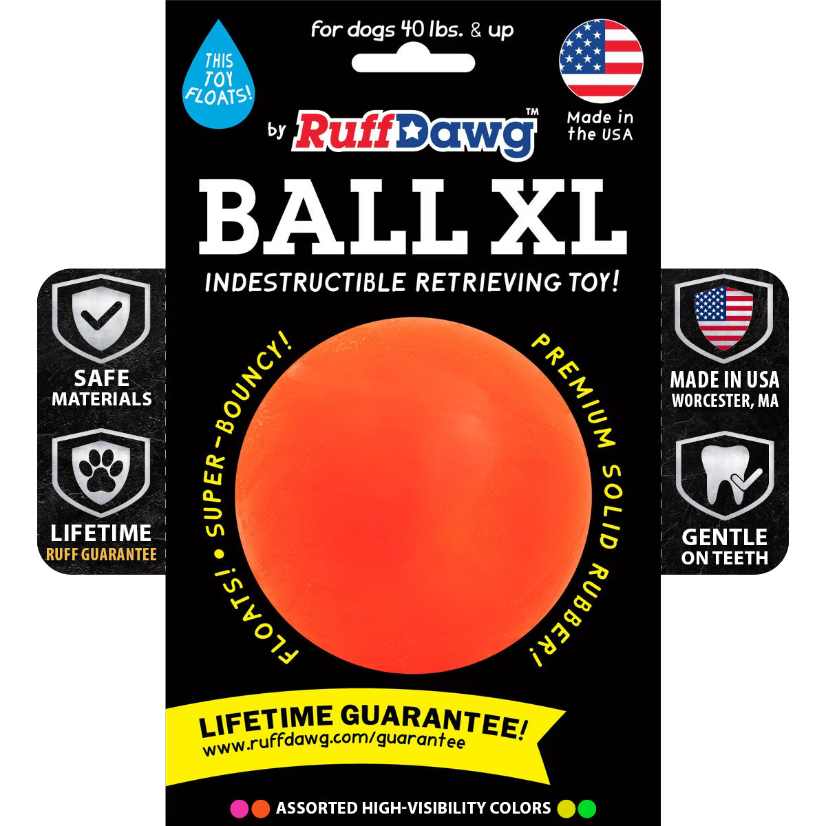 Squeaky Ball Ruff Ruff Dawg Ball Lifetime Guaranteed Dog Toy – DogTuff