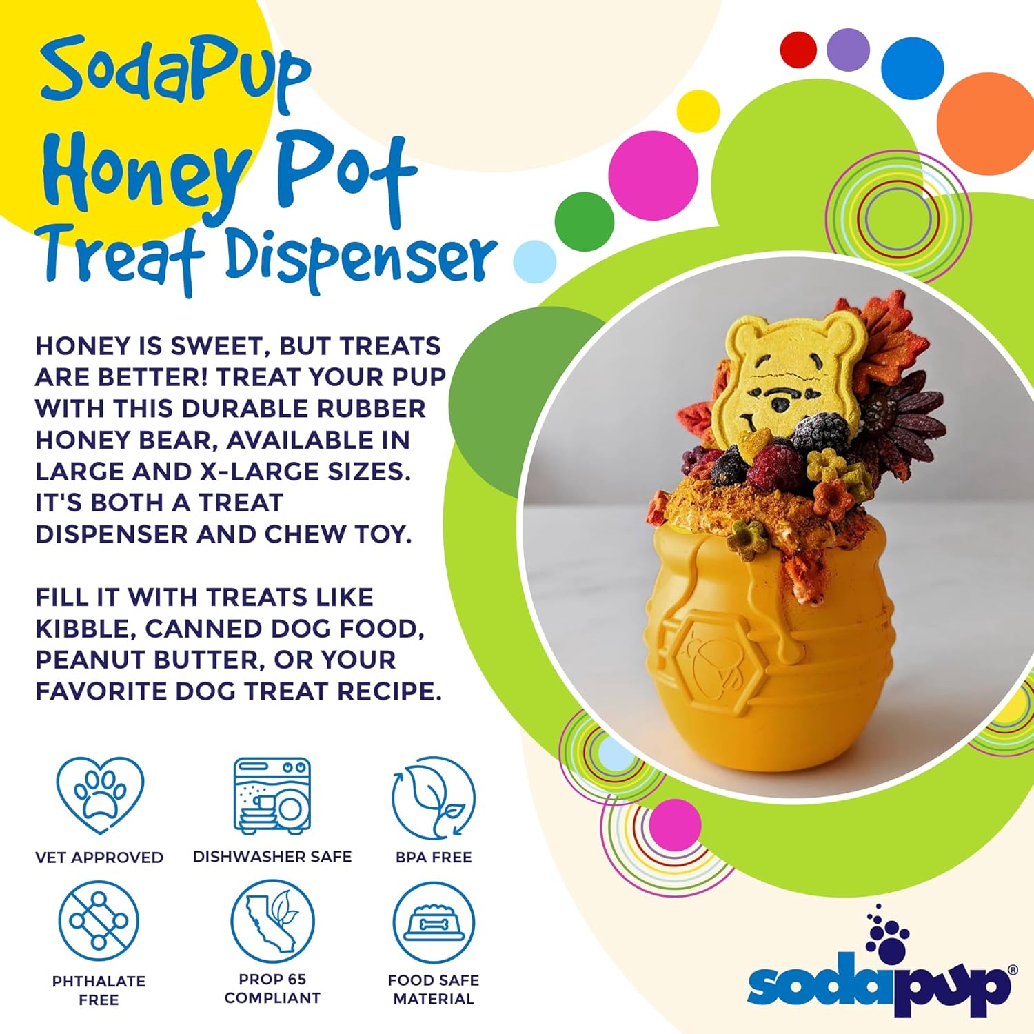 SodaPup PUP-X Honey Pot Treat Dispenser (Yellow Large) SodaPup PUP-X Honey Pot Treat Dispenser (Yellow Large)