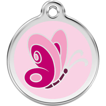 Red Dingo Pink Butterfly Pet ID Dog Tags