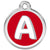 Red Dingo Alphabet Tag Letter A Pet ID