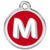 Red Dingo Alphabet Tag Letter M Pet ID