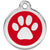 Red Dingo Paw Print Pet ID Dog Tags