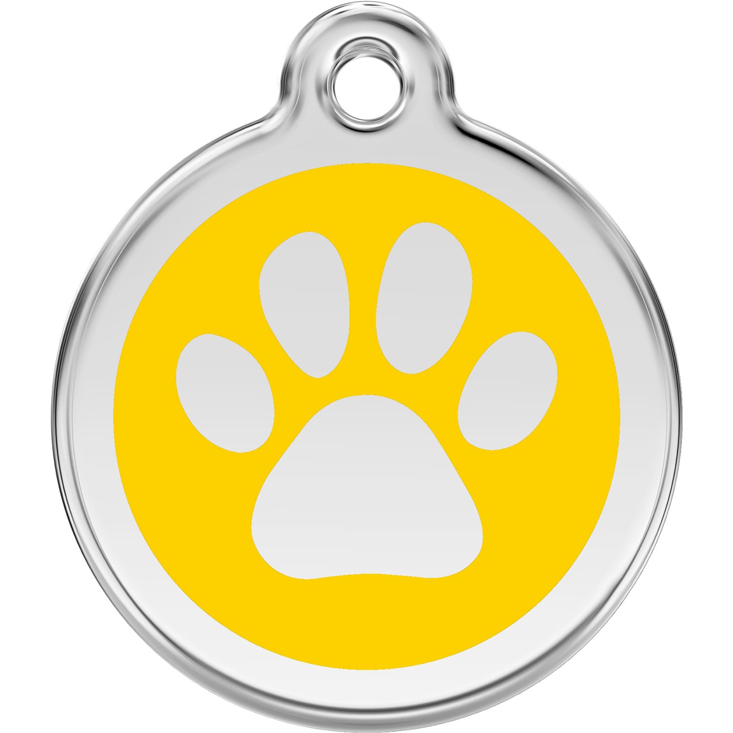 Dapper Dog - Dog Tag Silencer with Tag Ring (Yellow Paw Prints)