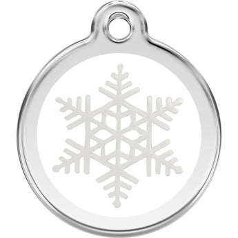 Red Dingo Snowflake Pet ID Dog Tags