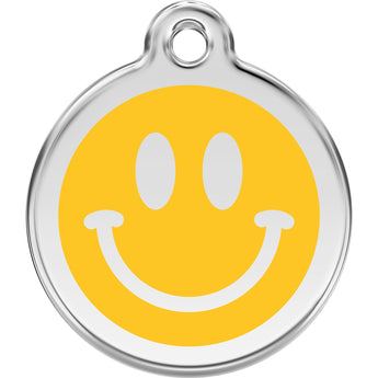 Red Dingo Smiley Face Pet ID Dog Tags