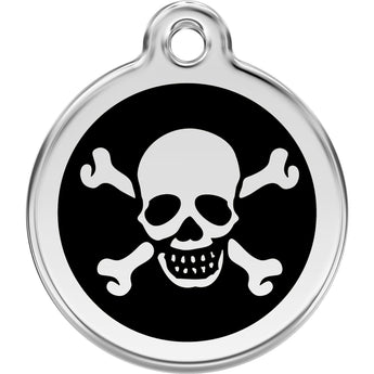 Red Dingo Skull/Crossbones Pet ID Dog Tags