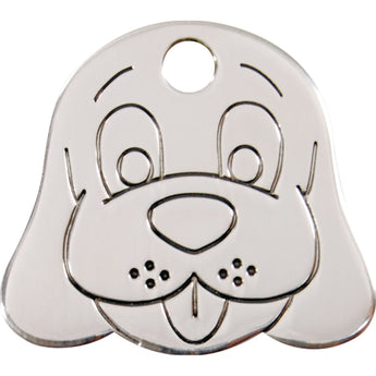 Red Dingo Stainless Steel Dog Face Pet ID Dog Tags
