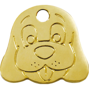 Red Dingo Brass Dog Face Pet ID Dog Tags