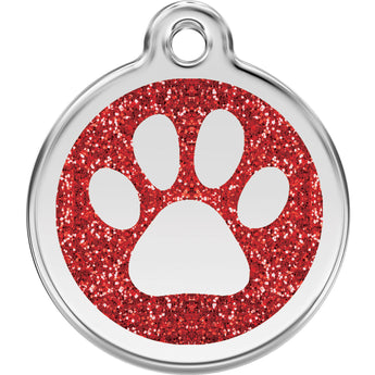 Red Dingo Glitter Paw Print