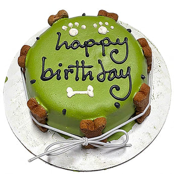 Classic Dog Birthday Cake Green