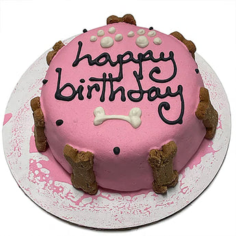 Classic Dog Birthday Cake Pink