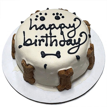 Classic Dog Birthday Cake White