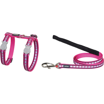 Reflective Hot Pink Cat Harness & Lead Combo
