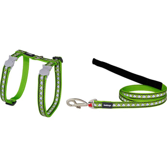 Reflective Lime Green Cat Harness & Lead Combo