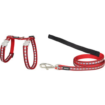 Reflective Fish Red Cat Harness & Lead Combo