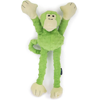 Godog Crazy Tugs Monkey with Chew Guard Large Lime