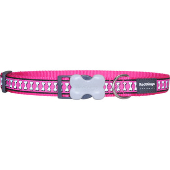 Reflective Bones Collars Hot Pink