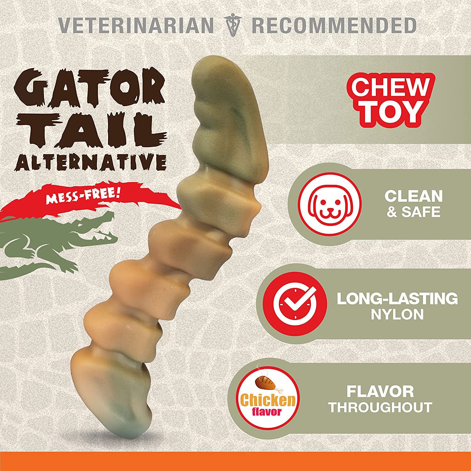 Nylabone Gator Tail Power Chew DogTuff