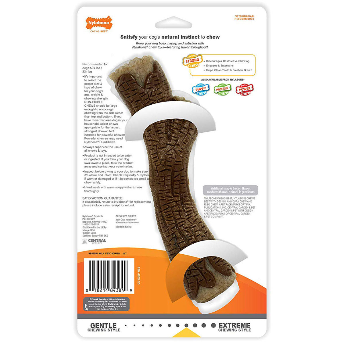 Nylabone Strong Chew Stick Maple Bacon Souper – DogTuff