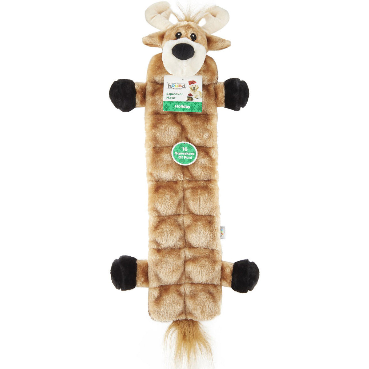 OUTWARD HOUND Holiday Stuffing Free Reindeer Dog Toy - St Petersbark, LLC